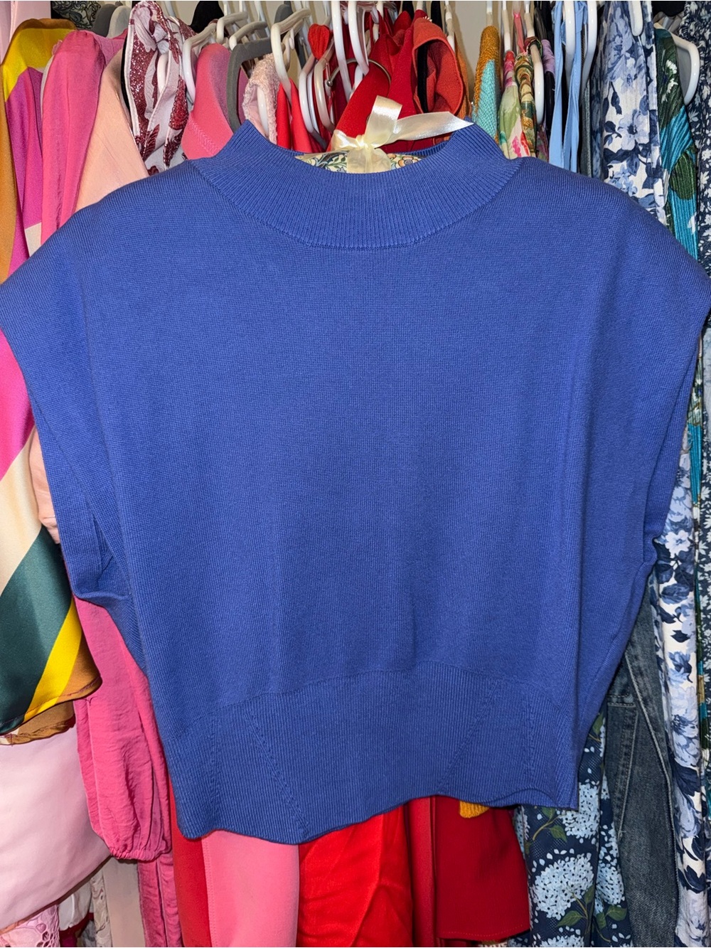 Pilcro Royal Blue Knit Sleeveless Sweater Top